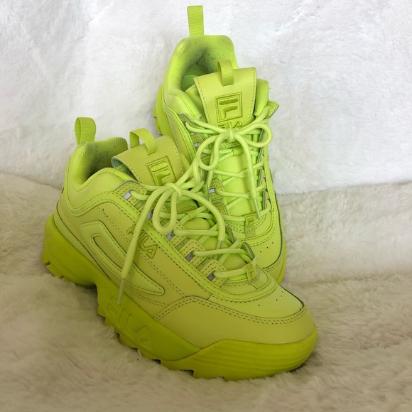 fila womens disruptor ii premium in lime
